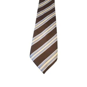Donald J‎ Trump Signature Collection Brown Blue Diagonal Striped Silk Necktie